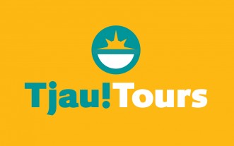 Tjau tours Redesign voor een touroperator. Strand en zon staan centraal voor het logo.